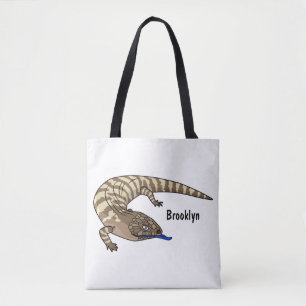 Bolsa Tote Cartografia de répteis de lagarto azul