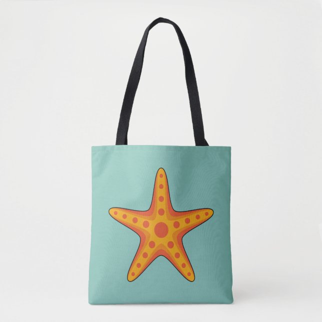 Bolsa Tote Cartografia de Starfish Laranja-Corte (Frente)