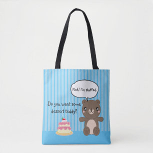 Bolsa Tote Cartografia de ursinho kawaii engraçada piada de 