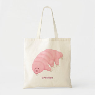 Bolsa Tote Cartografia de ursos-d'água, cor-de-rosa-branca, 