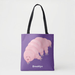 Bolsa Tote Cartografia de ursos-d'água, cor-de-rosa-branca,