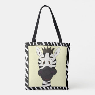 Bolsa Tote Cartografia de zebra engraçada