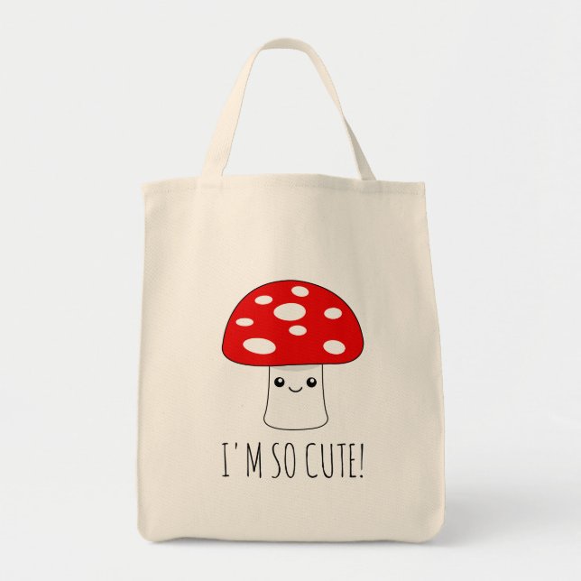Bolsa Tote Cartografia engraçada do cogumelo Kawaii (Frente)