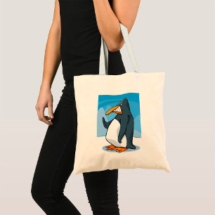 Bolsa Tote Cartografia Engraçado e Irritado do Pinguim Onda L