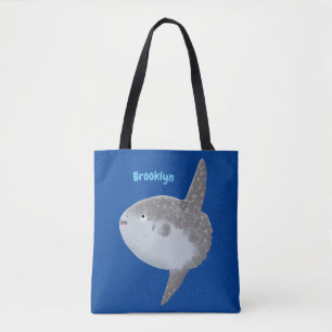 Bolsa Tote Cartografia fofa mola de peixe-sol oceânico
