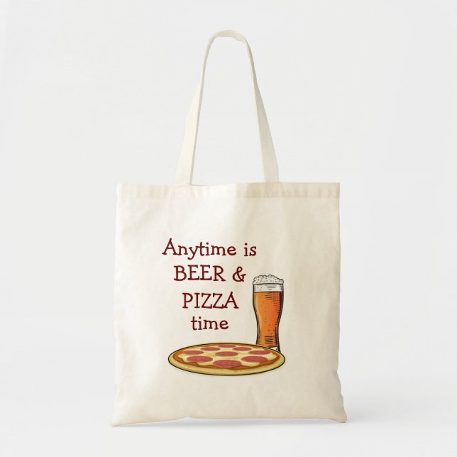 Bolsa Tote Cartografia PIZZA BEER ANYTIME (Frente)