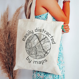 Bolsa Tote Cartografia Vintage Mapear Fazer Região ao lon