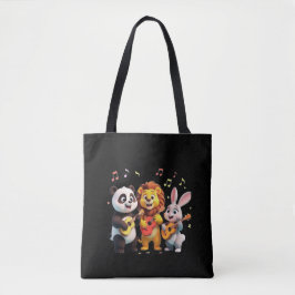Bolsa Tote 🎵 Cartoon Animal Music Party – Fun & Cute Musical