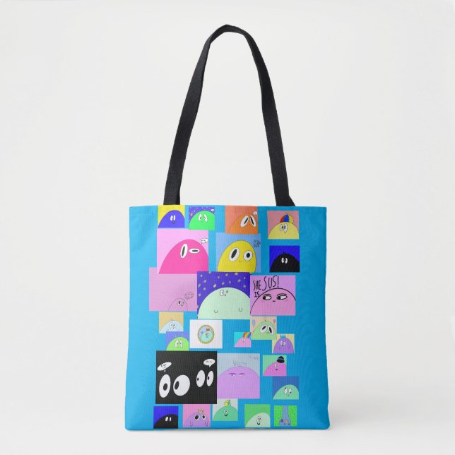 Bolsa Tote Cartoon Blob de Alienígena Bonita Comic Sassy (Frente)