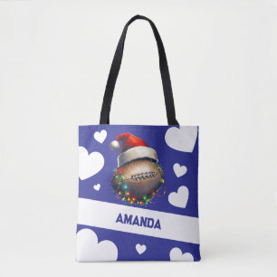 Bolsa Tote Cartoon Blue Feliz American Football Name