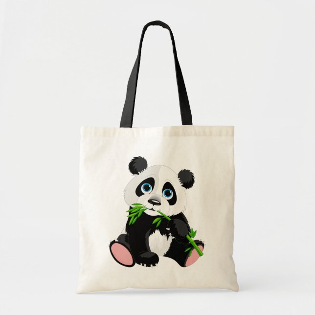 Bolsa Tote Cartoon Bonito Urso de Panda (Frente)