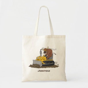 Bolsa Tote Cartoon buldozer engraçado