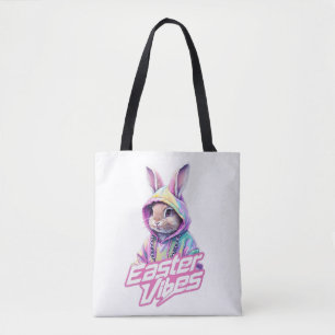 Bolsa Tote Cartoon bunny Páscoa Vibes Art