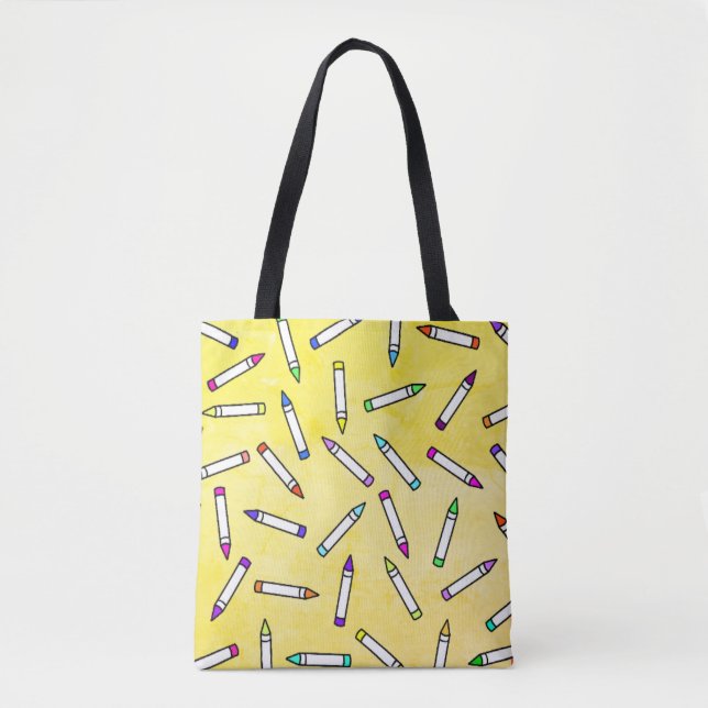 Bolsa Tote Cartoon Crayon Pattern (Frente)