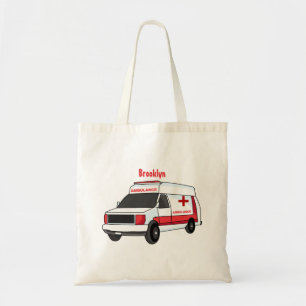 Bolsa Tote Cartoon de ambulância vermelha