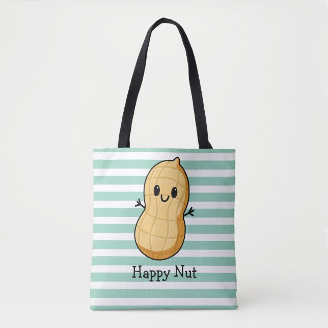 Bolsa Tote Cartoon de amendoim Feliz de Kawaii - Fruta-de-lei (Frente)