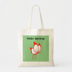 Bolsa Tote Cartoon de Borboleta Laranja, Linda Arte Natural d