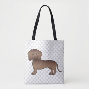 Bolsa Tote Cartoon de Cabelo Curto e Chocolate