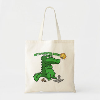 Bolsa Tote Cartoon de Café do Jacaré Sonolento Divertido