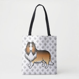 Bolsa Tote Cartoon de Collie em Massa