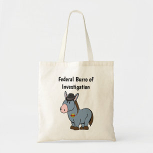 Bolsa Tote Cartoon de Donkey, Burro Federal de Investigação d