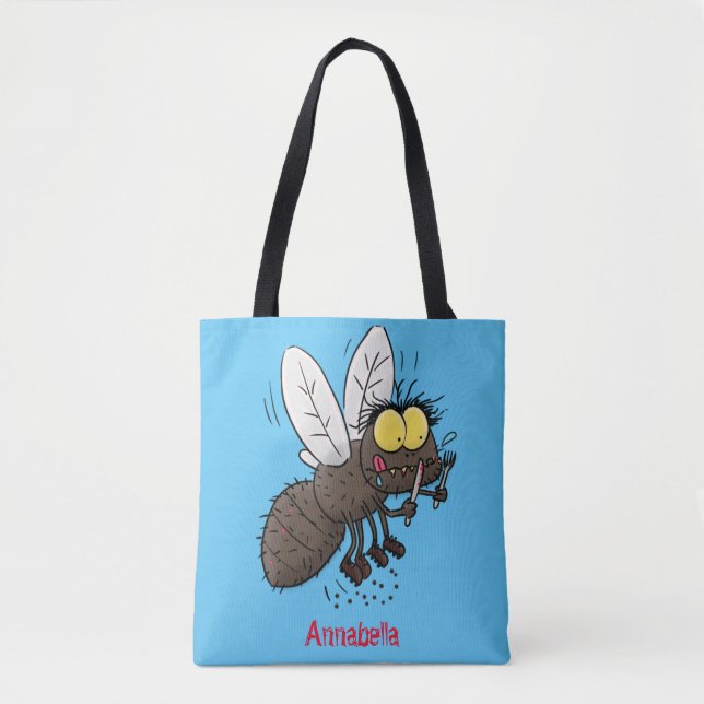 Bolsa Tote Cartoon de insetos com mosca espinhenta (Frente)