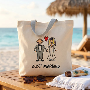 Bolsa Tote Cartoon de recem casados