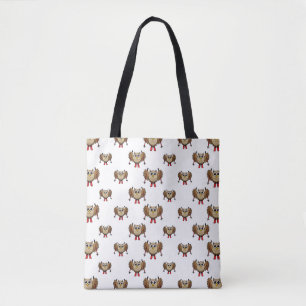 Bolsa Tote Cartoon de Skiing Coruja