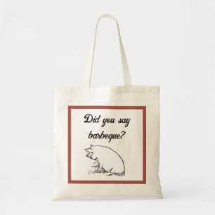 Bolsa Tote Cartoon De Suíno Perky, Fazenda, Desenho De Tinta 