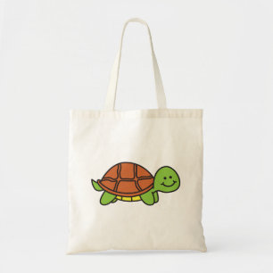 Bolsa Tote Cartoon de Tartaruga Sorridente e Bonita