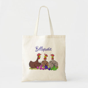 Bolsa Tote Cartoon de tricô de frango engraçado