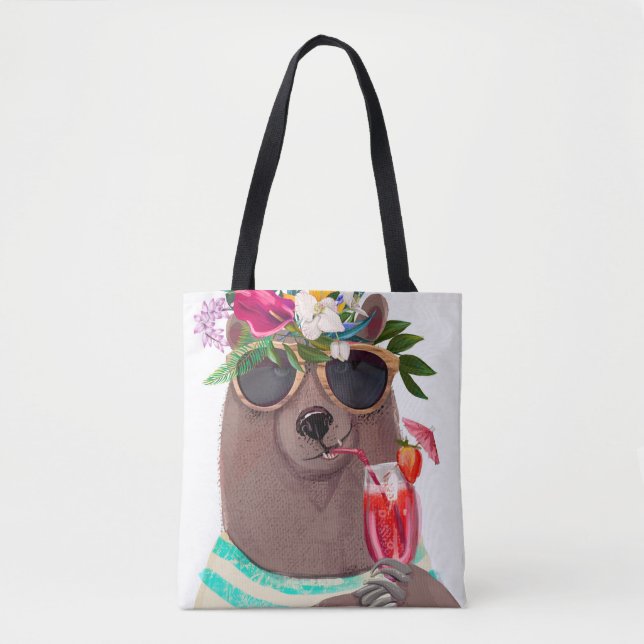 Bolsa Tote Cartoon de verão bonito (Frente)