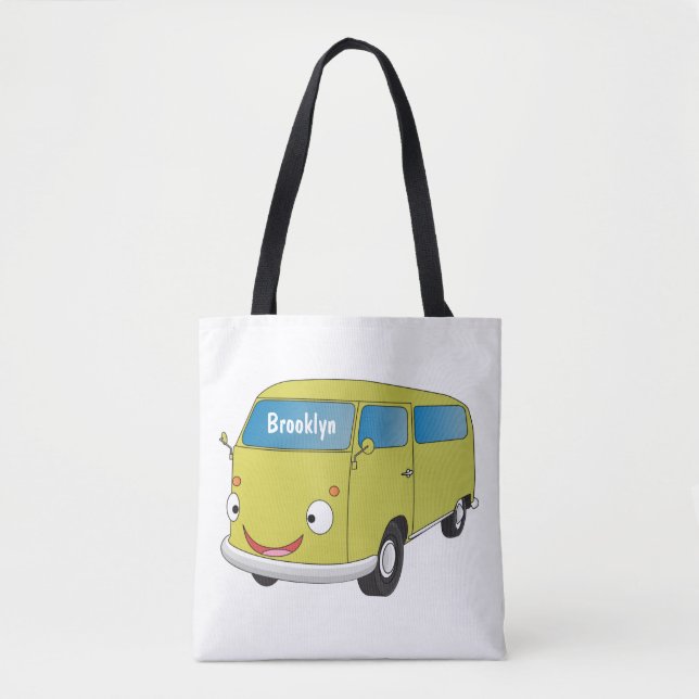 Bolsa Tote Cartoon do verde limão clássico (Frente)