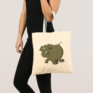 Bolsa Tote Cartoon Elephant Cinza Animal