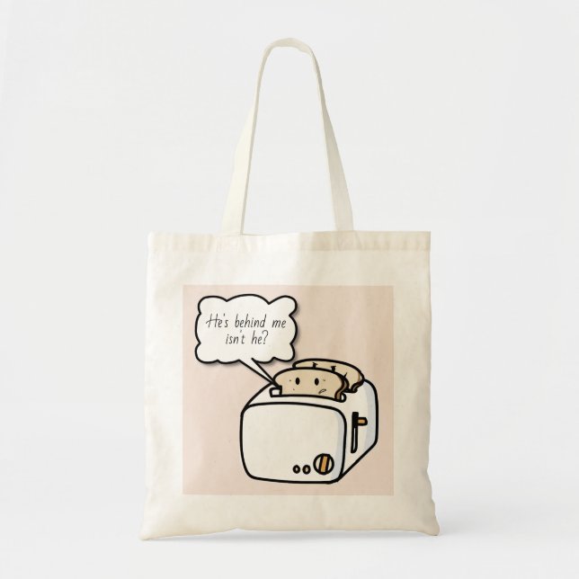 Bolsa Tote Cartoon Engraçado de Brinde Nervosa (Frente)