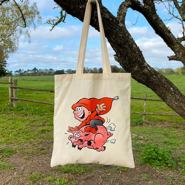 Bolsa Tote Cartoon Engraçado Gnomo Voando (Criador carregado)