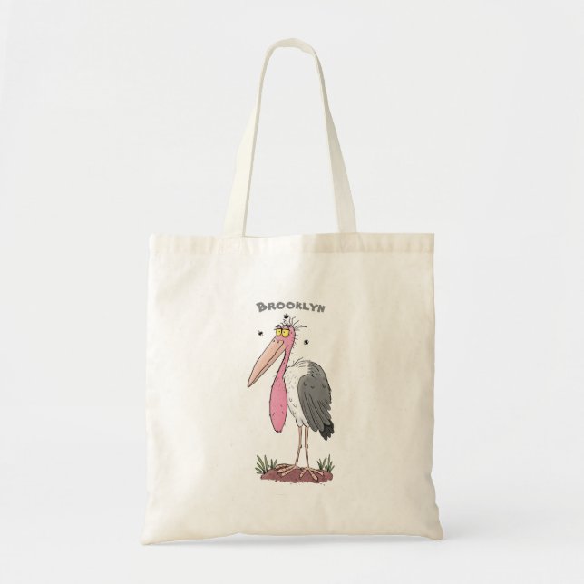 Bolsa Tote Cartoon engraçado marabou (Frente)