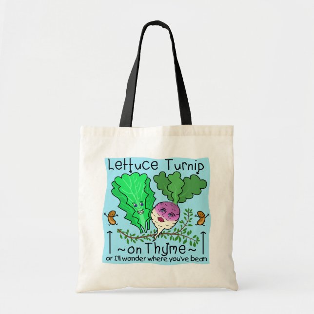 Bolsa Tote Cartoon Envernado Envernado Timo Vegetal (Frente)