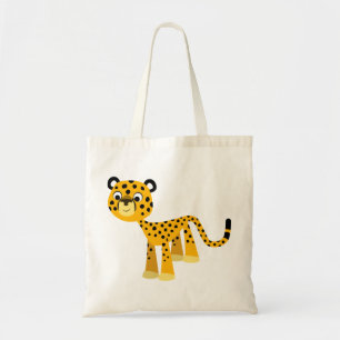 Bolsa Tote Cartoon Feliz e Bonito Cheetah Bag