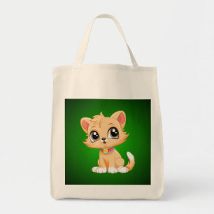 Bolsa Tote Cartoon Gato Adorável