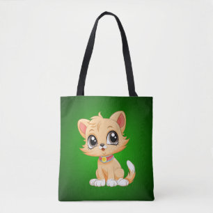 Bolsa Tote Cartoon Gato Adorável