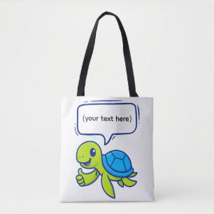 Bolsa Tote Cartoon giro com bolha de fala