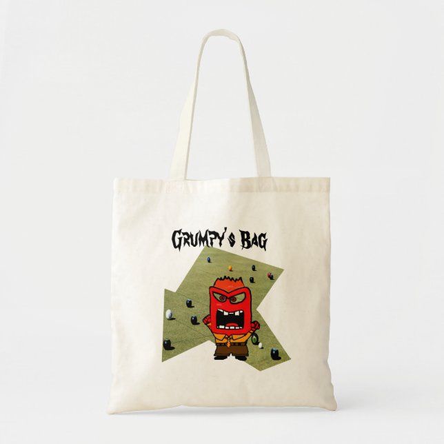 Bolsa Tote Cartoon Grumpy Lawn Bowler (Frente)