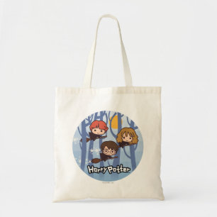 Bolsa Tote Cartoon Harry, Ron, & Hermione Flying In Woods