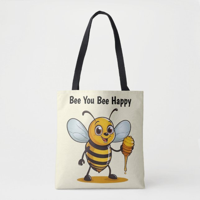 Bolsa Tote Cartoon Honey Bee Personalizada (Frente)