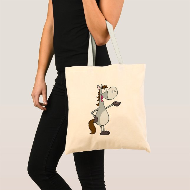 Bolsa Tote Cartoon Horse (Criador carregado)