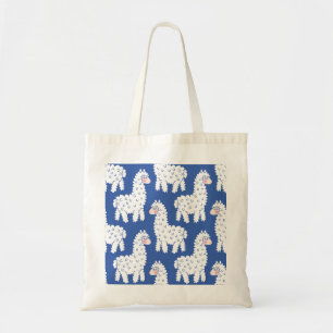 Bolsa Tote Cartoon lama alpaca, padrão de colheita