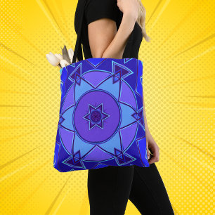Bolsa Tote Cartoon Mandala Blue e Purple