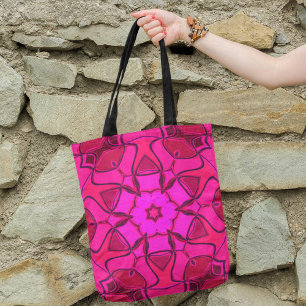 Bolsa Tote Cartoon Mandala Flor Rosa