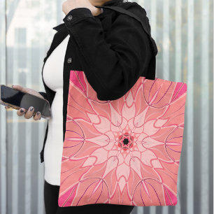 Bolsa Tote Cartoon Mandala Flor Rosa